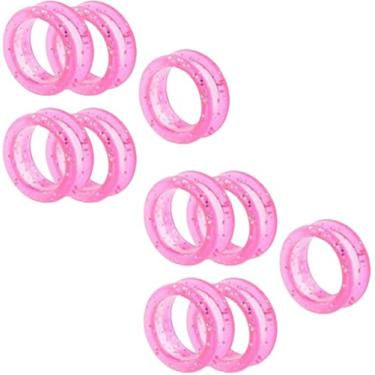 Imagem de Wentoenapp 10 Peças De Anéis Dedo Silicone Rosa Para Tesouras, Tesouras Tosa, Inserções Polegar, Anel Protetor Barbeiro, Corte Cabelo, Ferramentas Animais Estimação