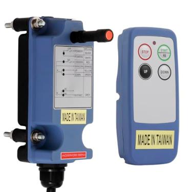 Imagem de grtowsnu Mini Controle Remoto De Guindaste Sem Fio Industrial, Controlador Botão 2 Canais Para Guincho, Elevação, Talha Elétrica, Transmissor Aéreo, Receptor 110 V