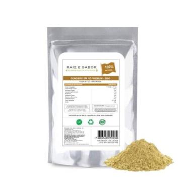 Imagem de Gengibre em pó, Raiz e Sabor Tempero Natural 200g Sem Glúten e Sem Con