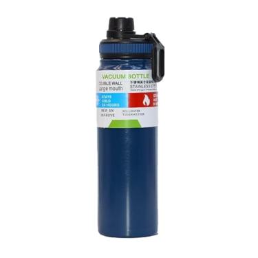 Imagem de Garrafa térmica de aço inoxidável de grande capacidade de 800 ml, 8 cores disponíveis (AZUL ESCURO)