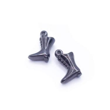 Imagem de Pingente Bota Acrílico Preto 9x14mm 10pçs 5g - Macall