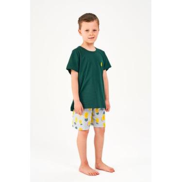 Imagem de Pijama Infantil Pele De Pêssego Abacaxi - Praqnome, Verde, 12