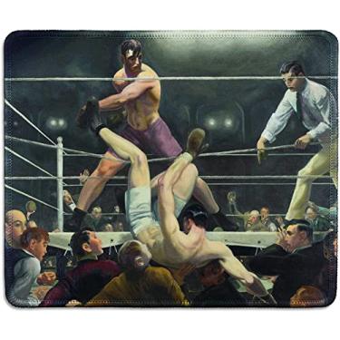 Imagem de dealzEpic - Art Mousepad - Natural Rubber Mouse Pad Printed with The Boxing Paintings of Dempsey and Firpo, 1924 by George Bellows - Stitched Edges - 9.5x7.9 inches