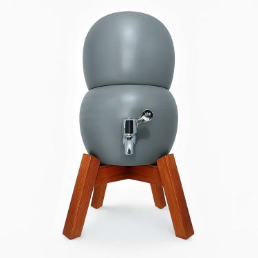 Imagem de Filtro De Água Bebedouro Barro Purificador Colmeia Cinza 6l