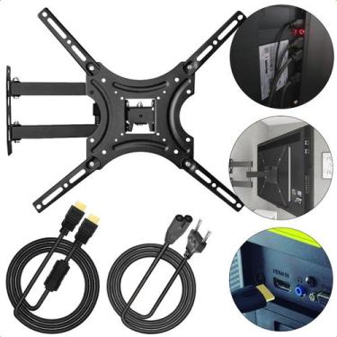 Imagem de Suporte Móvel Retrátil TV 32 55 Polegadas Universal Inclinável + Cabo 