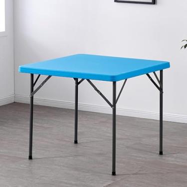 Imagem de Mesa Para Festa Ao Ar Livre Plástico Interno Externo, Multiuso, À Prova D'água, Resistente A Choques, Manchas, Mesa Quadrada Portátil, White