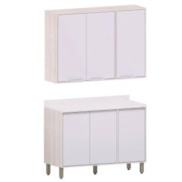 Imagem de Kit Armário Aéreo com Balcão de Cozinha 120 cm Atenas
