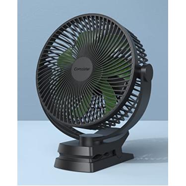 Imagem de Ventilador portátil com 4 velocidades, silencioso, ventilador de acampamento USB com gancho, para carrinhos de golfe, esteira, com duração de 39hrs, carrinho de bebê, ventilador de mesa de escritório