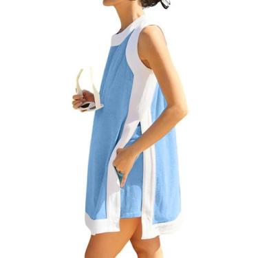 Imagem de Conjunto de 2 peças de vestido feminino synound Boho Color Block Blue