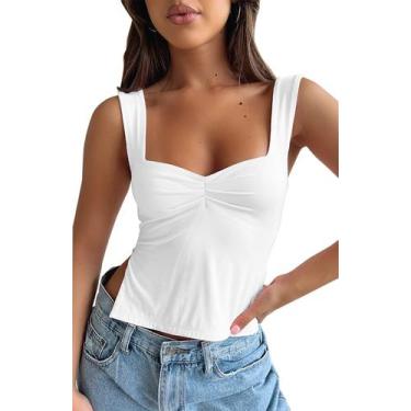 Imagem de Camiseta regata Crop BAIGRAM feminina sem mangas com gola em forma de 
