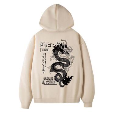 Imagem de Moletom masculino com capuz RoseSeek com estampa gráfica cáqui