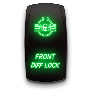 Imagem de Bloqueio de diferença frontal - verde - interruptor de luz dupla - basculante LED gravado a laser STARK - 20A 12V ON/OFF 5 pinos