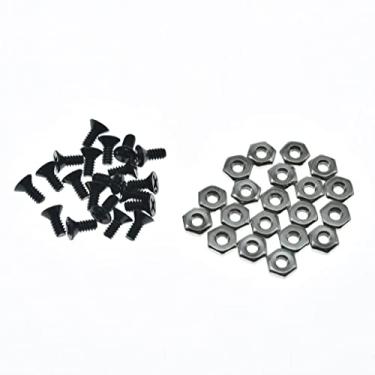Imagem de Dopro Pacote com 20 porcas e parafusos de suporte de pickguard número 6-32 Phillip Head Parafusos de suporte de palheta para guitarra EUA GB ou Epi Les Paul Preto