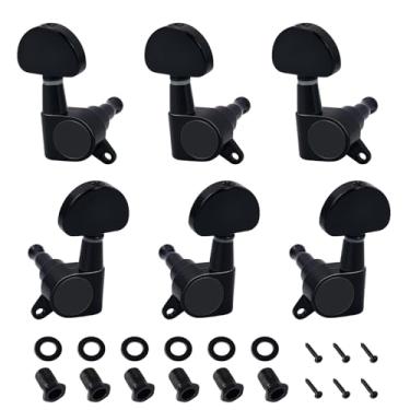 Imagem de Banworks 3L3R 15:1 Chaves de afinação de guitarra 15:1 com etiqueta de fixação de 45 graus para guitarra acústica elétrica Gibson/Epiphone Les Paul LP SG JT/JXQ-04 botão meio redondo