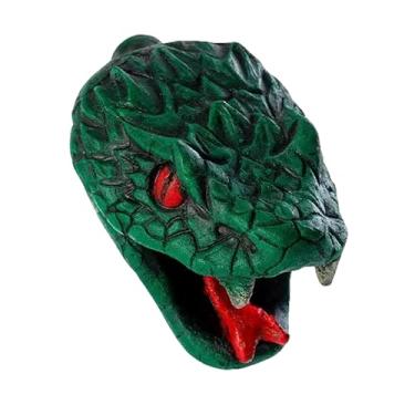 Imagem de Apito da morte asteca - grito humano mais alto de 125 dB, design de caveira de cabeça de cobra, apito mexicano com bolsa para presente de mordaça de Halloween (cor A)