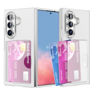 Imagem de HOULEE Capa para Samsung Galaxy Z Fold 7 com suporte para cartão, capa de celular robusta à prova de choque com proteção contra quedas e bloqueio de RFID para Galaxy Z Fold 7, transparente