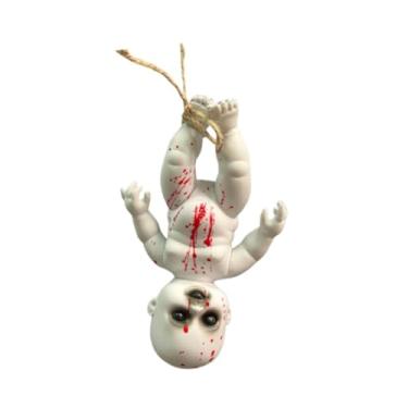 Imagem de Esquirla Adereços assustadores, bonecas assustadoras, boneca assombrada, boneca de Halloween para decoração de Halloween, adereço externo, Menino Grande