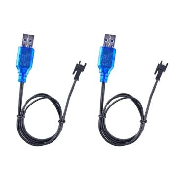 Imagem de Dynwave 2 peças 3,7 V 400 mAh Cabos de carregamento USB Cabos de carregamento de bateria de brinquedo RC com conector SM-2P de para carros e caminhões RC