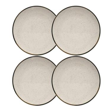 Imagem de Jogo Kit 4 Pratos De Sobremesa Cerâmica 20Cm Oxford Brisa