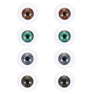 Imagem de PATIKIL Olhos de boneca de 24 mm, 1 par de olhos de acrílico realistas de plástico para bonecas, máscaras, adereços de Halloween, artesanato, vermelho, marrom, verde, azul escuro, cinza, azul e verde