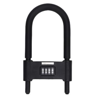 Imagem de Luocute Cadlock de Combinação de 4 Dígitos, Trava de Bicicleta Em Forma de U para Serviço Pesado Com Manilha Ajustável de 12 a 15 Cm para Portão de Vidro Portão de Portão Margem de