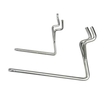 Imagem de Ganchos Pegboard Pacote com 100 ganchos de 5 cm + 10 cm L - Zinco - Não cairão - Serve para qualquer placa de fixação - Organize ferramentas, acessórios, bancada de trabalho, armazenamento de garagem