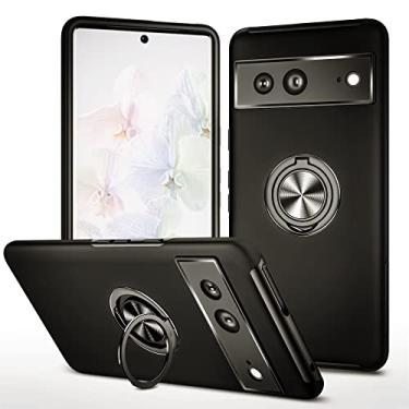 Imagem de SORAKA Capa para Google Pixel 8 com suporte de anel invisível e placa de metal para montagem magnética em carro Capa rígida para PC Capa Google Pixel 8 Capa resistente de nível militar