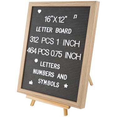 Imagem de C CRYSTAL LEMON Quadro de letras 30,5 x 40,6 cm cinza – Inclui 776 letras pré-cortadas – Quadro de letras grande com letras 30,5 x 40,6 cm – Quadro de cartas de feltro com suporte – Quadros de letras
