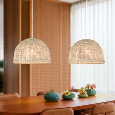 Imagem de 2 Pendente Boho Em Fibra Natural Junco Lanchonete Nat49