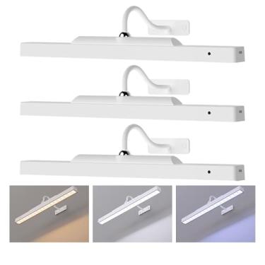 Imagem de Luz de imagem com controle remoto - Luz de parede branca recarregável de 40.6 cm para pinturas, arandela de parede sem fio para pintura de arte e molduras de fotos, 5000mAh com temporizador, brilho de