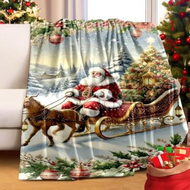 Imagem de Cobertores de alce de Natal, macio, quente, de lã, leve, 127 cm × 152 cm, cobertor para mulheres, homens, sofá, sala de estar, decoração de cama, essencial