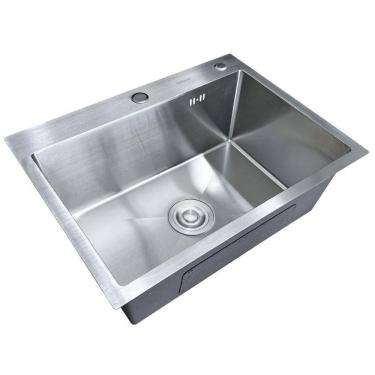 Imagem de Cuba Pia Inox Prata Quadrada Cozinha Gourmet Acessório 60X45