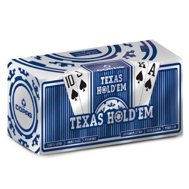 Imagem de Caixa kit com 12 Baralhos Poker Texas Hold'em Blue Naipe Grande Jogue 