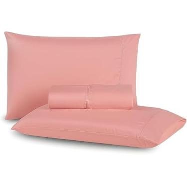 Imagem de Jogo de Lençol para Cama Box Queen, 3 Peças, Cinza, 400 Fios, Micropercal com Ponto Palito (Rose)