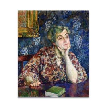Imagem de LKXGRRSFG ThinkingThéo van Rysselberghe: Impressão em tela neoimpressionista belga chave 70,5 x 84 cm sem moldura