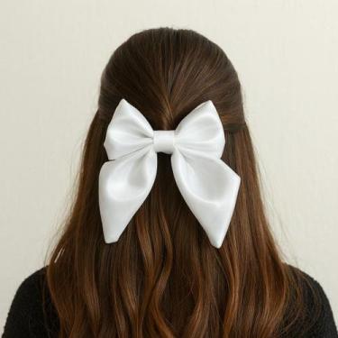 Imagem de Laço De Cabelo Noiva Civil Casamento Acessório Cetim CR20 - Milly  O S