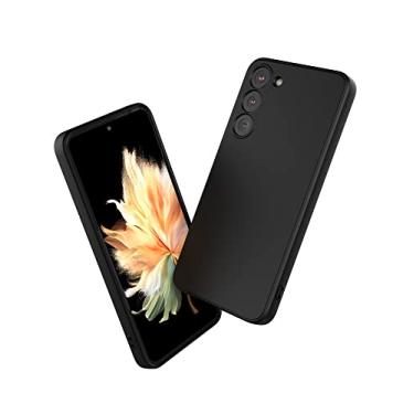 Imagem de Foluu Capa de silicone para Samsung Galaxy S23, capa amortecedora de borracha de gel líquido com forro de microfibra macio, capa rígida fina, à prova de choque para Galaxy S23 5G 2023 (Preta)
