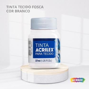 Imagem de Tinta para tecido fosca com 37ml cor branco - ACRILEX