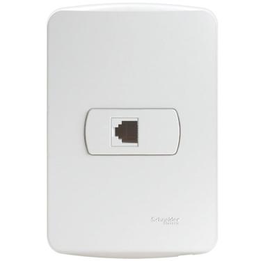Imagem de Conjunto Tomada RJ11 2 Fios Branco Miluz - S3B64900 - SCHNEIDER