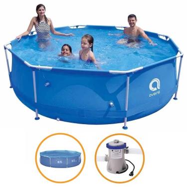 Imagem de Piscina Estrutural Armação 4383 Litros Bomba Filtro e Capa Avenli Jilong 110v