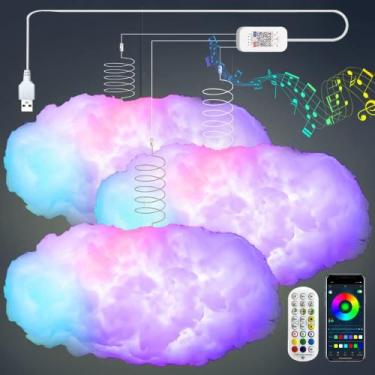 Imagem de Kit Lightning Light ZOKON 3D Big Cloud Music Sync 3 unidades