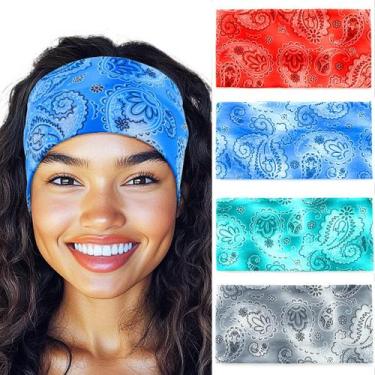 Imagem de Bandana Urieo para mulheres Paisley Turban, pacote com 4