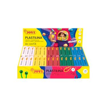 Imagem de Jovi Plastilina Argila de modelagem reutilizável e sem secagem; barras de 50 ml, conjunto de 30, 6 de cada uma de 5 cores, perfeita para artes e artesanato e projetos Montessori