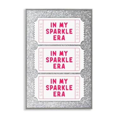 Imagem de Stupell Industries My Sparkle Era Ticket Stubs arte giclée emoldurada cinza, design por Lettered and Lined, 18 x 12