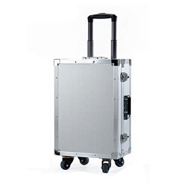 Imagem de Caixa de ferramentas carrinho vertical rolante portátil caixa de ferramentas rígida de alumínio com cabo telescópico caixa de carro de ferramentas para ferramentas, arte, artesanato e armazenamento de