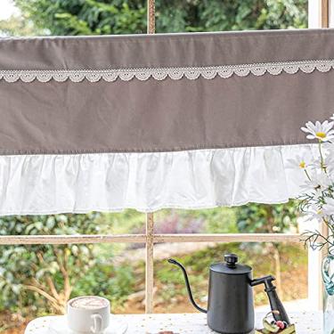 Imagem de Cortina curta de cozinha, cortina de camada, estilo valance, estilo country, cortinas de café, cortina curta para sala de estar, quarto infantil, cozinha, café, janelas pequenas, translúcidas, 1 peça