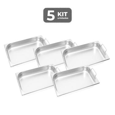 Imagem de Kit 5 cuba com alca inox 1/2 gn 65 para buffet - Chef Line
