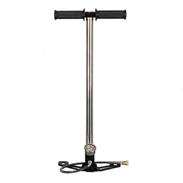 Imagem de Bomba manual de alta pressão 0-6000psi aço tungstênio 3 estágios bomba de ar de alta pressão bomba de ar dobrável para pneus de automóvel bicicleta (A)