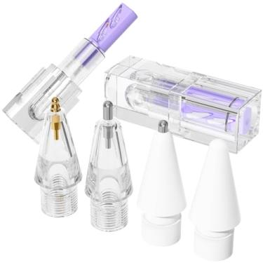 Imagem de AZF Pontas de substituição atualizadas para Apple Pencil Pro/USB-C/2ª geração/1ª geração (com caixa de armazenamento retrátil), pontas de lápis de substituição de metal mistas resistentes ao desgaste