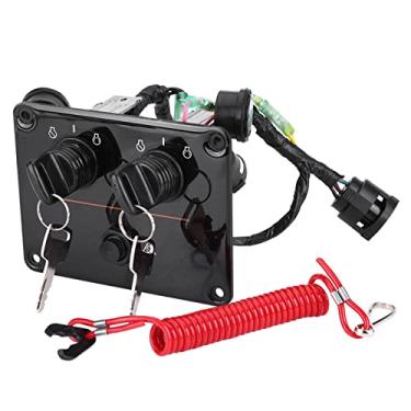 Imagem de Horett Conjunto de interruptor de painel de chave de motor duplo para motores de popa Yamaha